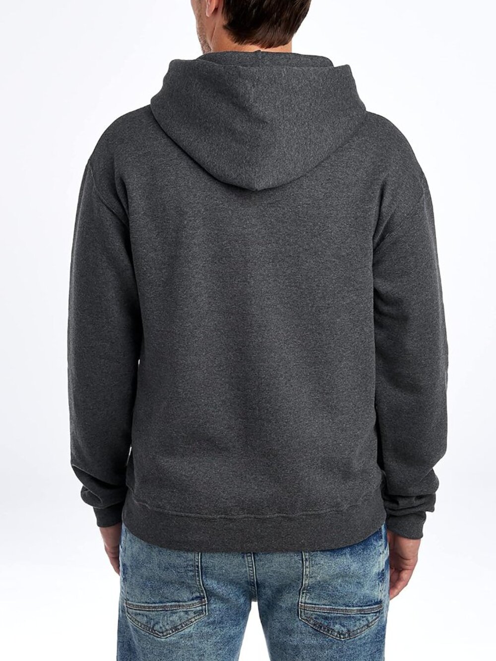 Jerzees Men's Black Heather Long Sleeve Nublend Pullover Sweatshirts Hoodies - Picture 5 of 5